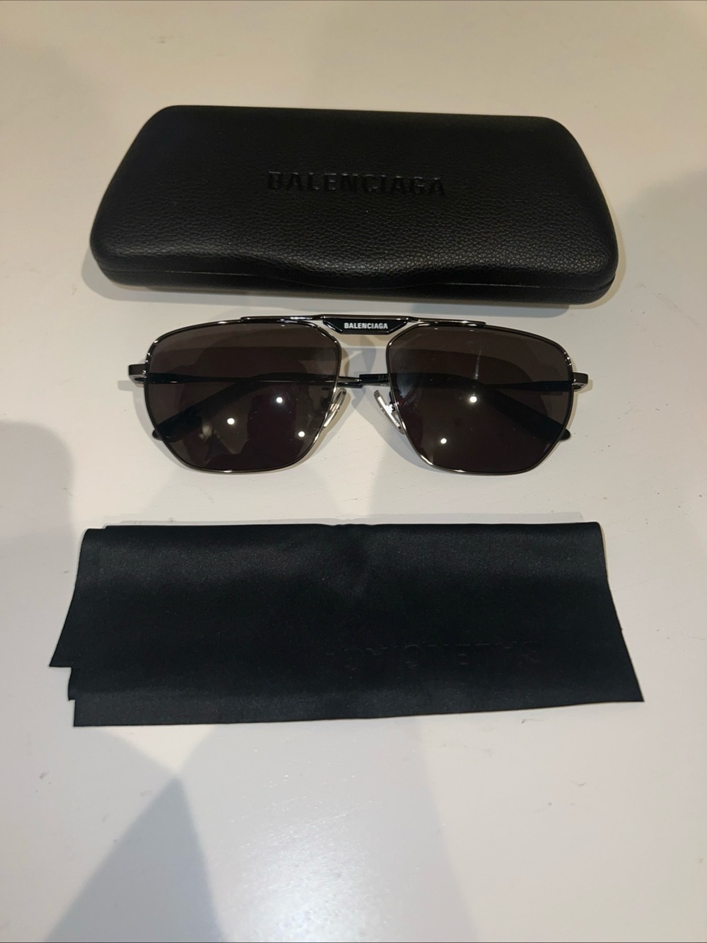 Balenciaga BB0298SA Unisex Sunglasses Black Gray Lenses New 61-15-145 With Case